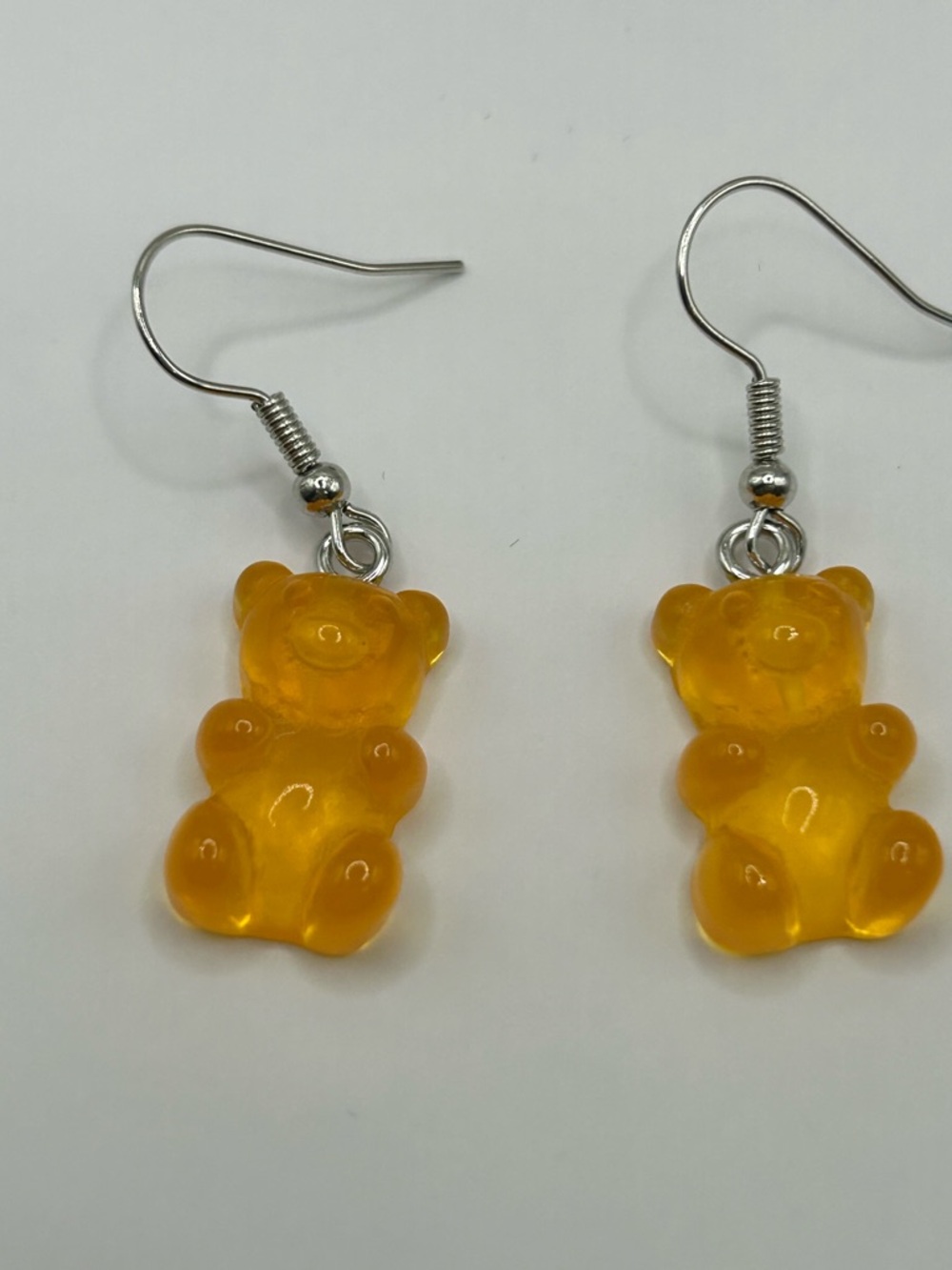 Gummy Bear Dangle Earrings - Amber Yellow